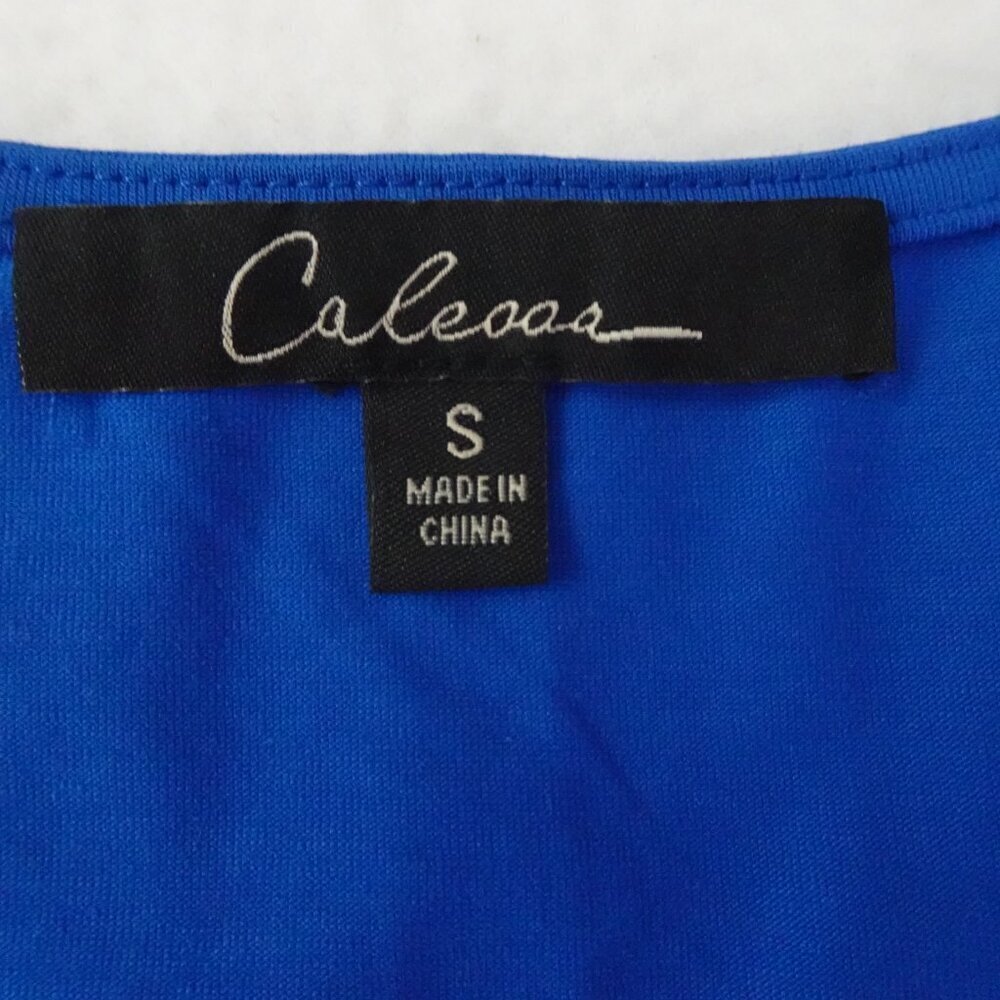 Calessa Embroidered Tunic Top Women's Size S Blue Loose Fit V-Neck - Picture 6 of 8